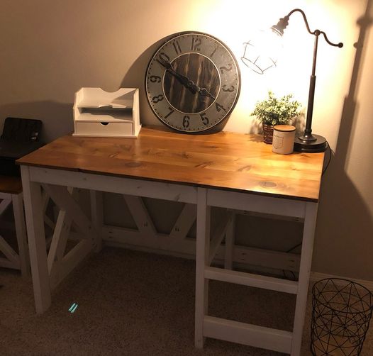 This farmhouse-style desk was my first project when I started woodworking
