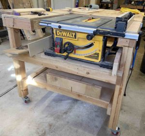 DIY Mobile Workbench helps you to organize a small workshop by allowing you to move this big piece out of the way.